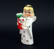 Vintage Commodore Heavenly Angel Candle Holder Noel Christmas Figurine Girl 