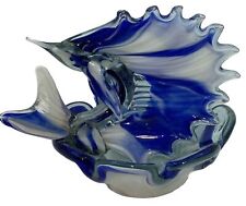 Vtg. Blown Glass Swordfish Sailfish Ashtray/Trinket Dish 8