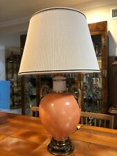 Marbro Coral Marble Pattern Porcelain Neoclassical Lamp w/Ears, 33 1/2