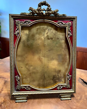 Antique Rococo French Gilt Bronze Red Enamel Picture Frame picture