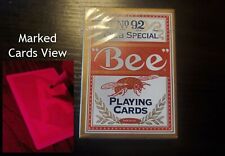 Infrared Marked BEE cards RED/BLUE Numbers and suite Luminous Ink Poker - magic picture