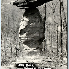 c1950s Shoals, Ind. RPPC Jug Rock Formation Graffiti Ancient Real Photo IN A259 picture