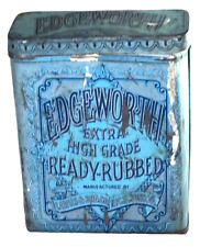 vintage 1920's edgeworthextra high grade ready-rubbed tin larus & bro. co. w/lid picture