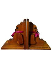 Vintage Country Charms Crafts Wooden Teddy Bear Bookends picture