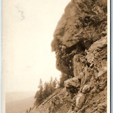 c1930s Estes Park, CO Man Face Rock RPPC Road Trail Real Photo F.J. Francis A259 picture