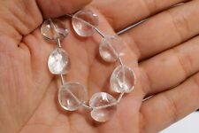 Natural Clear Shiny Crystal Quartz Beads 66 Cts Loose Heart Strand 5.25 Inch picture