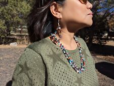 Navajo Nugget Chip Necklace Earrings Set - Handmade Southwestern NA Artistry picture