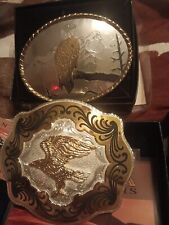 Vintage Silversmith Montana Belt Buckles New In Box. picture
