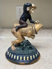 Monkey Jockey Riding Frog Dressed In Suit Figurine picture