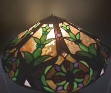 Large Vintage Tiffany Style  Stain Glass lamp Shade 18 Inches Round  picture