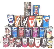 1970's Mix Lot of 23 Steel Empty Soda Pop Can Lot 7 picture
