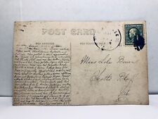 Antique ￼photo Postcard doctors office written message On back & One Cent Stamp picture