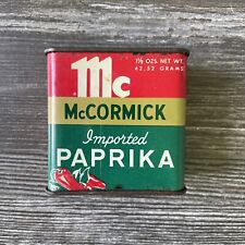 Vintage McCormick Imported Paprika Tin 1 1/2 oz  Perfectly Rusted Tin Authentic picture