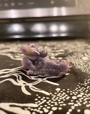 Carved Chevron Amethyst Dragon Head 1.75 Inches Long  picture