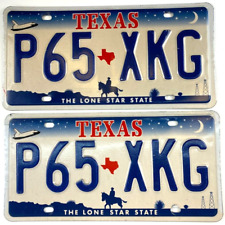 Vintage Texas 1999 Auto License Plate Set Garage Man Cave Wall Decor Collector picture