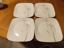 Set of 4 - Corelle Corning SHADOW IRIS  Square Luncheon Plates 9