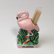 Vintage Pink Flamingo Toothpick Holder Florida Succulent Pot BONUS Flamingo picture