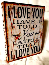 Book Shape I Love You Gift Hidden Storage Secret Keepsake Trinket Box Hinged Lid picture