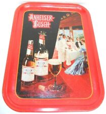 Vintage Anheuser-Busch Budweiser Railroad Metal Tray © 1987 Repro of 1904 Scene picture