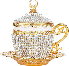 Alisveristime Turkish Coffee Cup Set - Authentic Crystal Gold Gelincik  picture