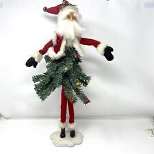 Vintage Tall Posable Santa Claus Christmas Tree 19” Tabletop Decor picture