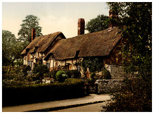 England. Stratford-on-Avon. Ann Hathaway's Cottage.  Vintage Photochrome by P. picture