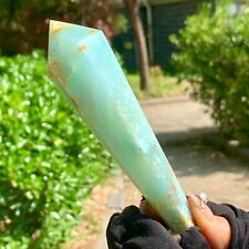 134G Natural Amazon Sky Blue Jade crystal Single End Magic Wand Therapy picture