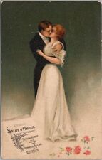 c1910s Music / Romance Postcard Couple Kissing / Edward Elgar 
