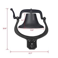 Large Church Black School Antique Vintage Style Large Cast Iron Dinner Bell USA picture