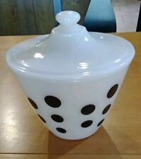 Fire King Black Dot Grease Jar With Original Lid  picture