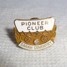RARE Vintage SARAH COVENTRY 14 K Solid Gold PIONEER CLUB Pin With Diamond picture