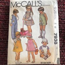 Vtg McCall's Sewing Pattern 7938 Child Size 1/2 Jumper, Jumpsuit, Hat & Toys 🧸 picture