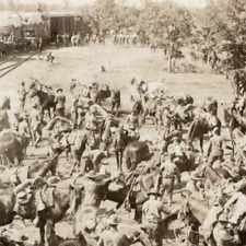 Spanish American War Cavalry Guidon Army Railroad Train Real Photo Postcard picture