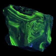 Black Swirl Jadeite Lime Art Glass Cullet Uranium Glowing Slag Glass #4GL119 picture
