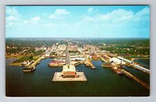 Pensacola FL-Florida, Aerial Of Town Area, Antique, Vintage Souvenir Postcard picture