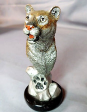 Cougar Mountain Lion Bronze Mixed Metal Sculpture K Cantrell Cody USA Signed picture