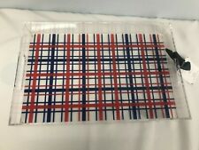 RARE 2015 TOMMY HILFIGER CHRISTMAS HOLIDAY BLUE & RED PLAID LUCITE TRAY NEW 15