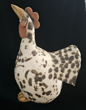 Vintage Sara Meadows Pottery Chicken Rooster Folk Art 11