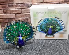 Art Glass Collection Beautiful Glass Peacock New In Box  picture