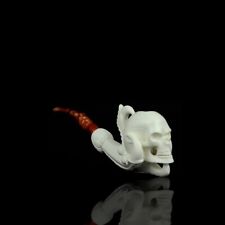 XL Size Claw Holds Skull Pipe By Ali Block Meerschaum-Handmade NEW W CASE#239 picture
