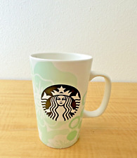 Starbucks 2015 Mermaid/Green Flowers 16oz Tall Coffee Mug.  Coffee Lovers picture