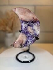 2.26  LB AAA Pink/Purple  Moon Amethyst Quartz Crystal Druzy on Stand (A67) picture