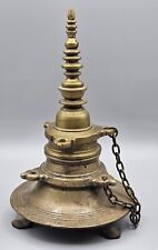 VINTAGE Indian Brass Handcrafted Pyramid Shape Ink Pot, Inkwell  picture