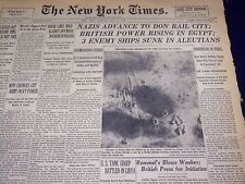 1942 JULY 7 NEW YORK TIMES - NAZIS ADVANCE TO DON RAIL CITY - NT 1176 picture