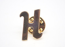 H Letter h Gold Tone Vintage Lapel Pin picture