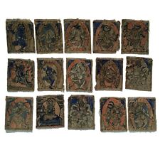 Antique 15 Pcs of lot Tibetan Tshakali Collective Tsakali art Hand painted picture