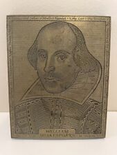 Vintage William Shakespeare Brass Etched Plate picture