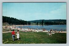 Bedford PA-Pennsylvania, The Beach At Shawnee State Park, Vintage Postcard picture