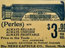 1914 Detroit Merz Santal Compound Pharmaceutical Vintage Print Advertising picture