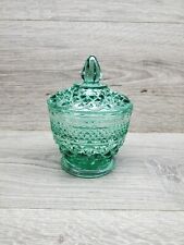 Anchor Hocking Green / Teal Glass Sugar Bowl Or Trinket Holder picture